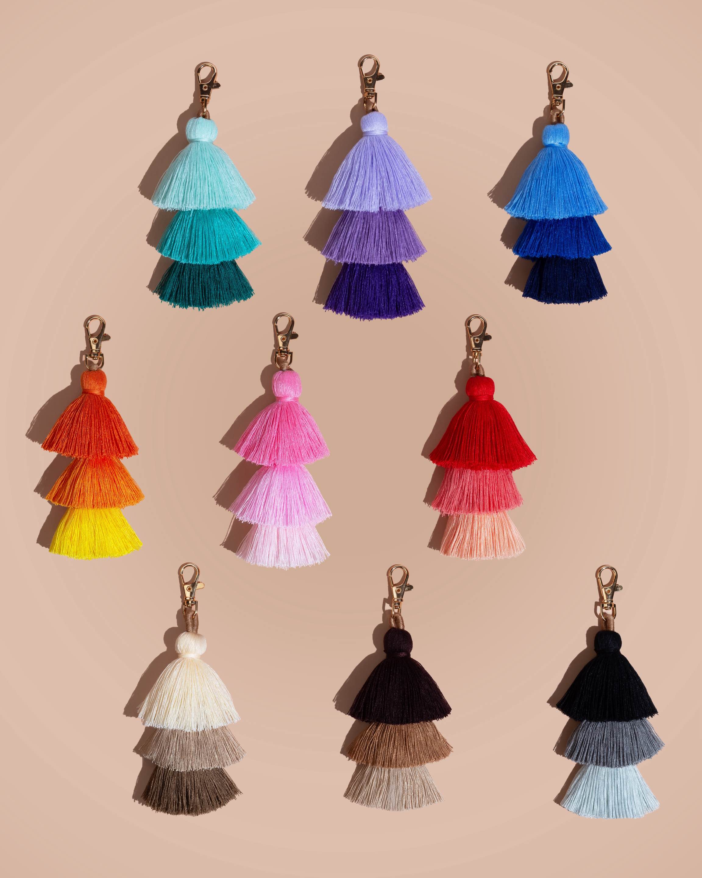 Orange Bag Tassel Charm Keyring - Image 4